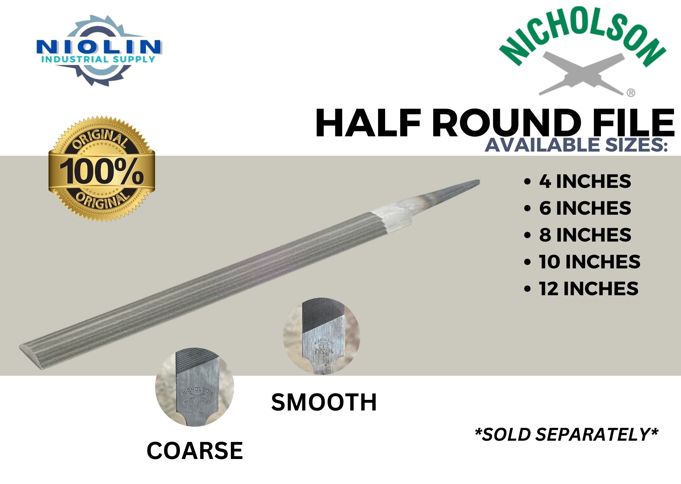 ORIGINAL NICHOLSON HALF ROUND FILE – Niolin Industrial Supply