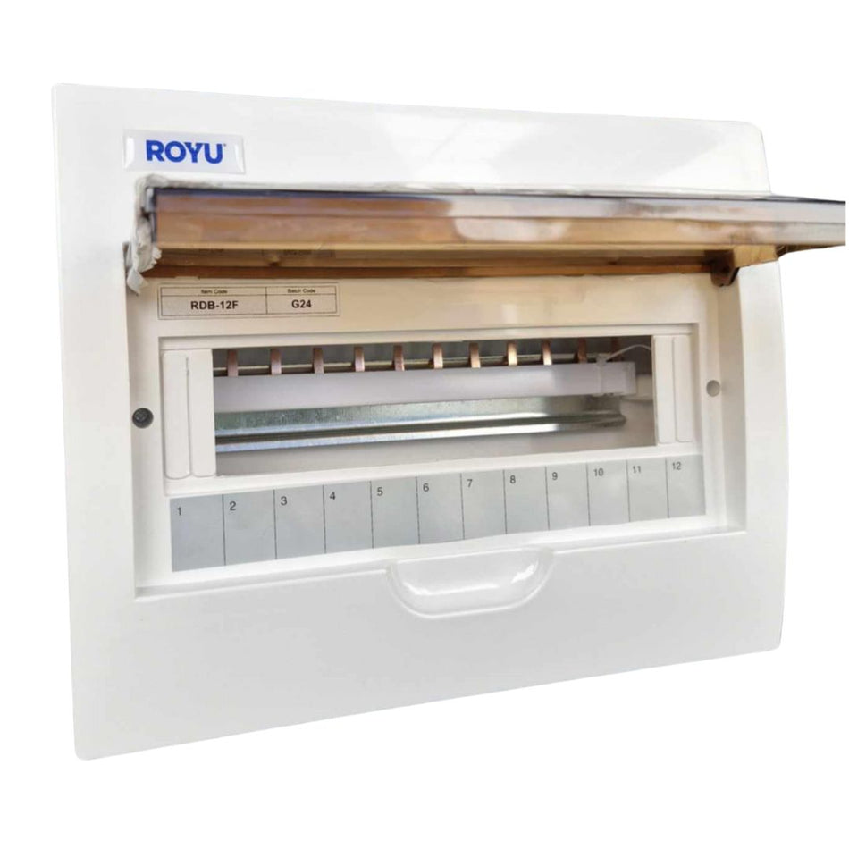 ROYU THERMOPLASTIC FLUSH MOUNT DISTRIBUTION BOX 6 Breakers