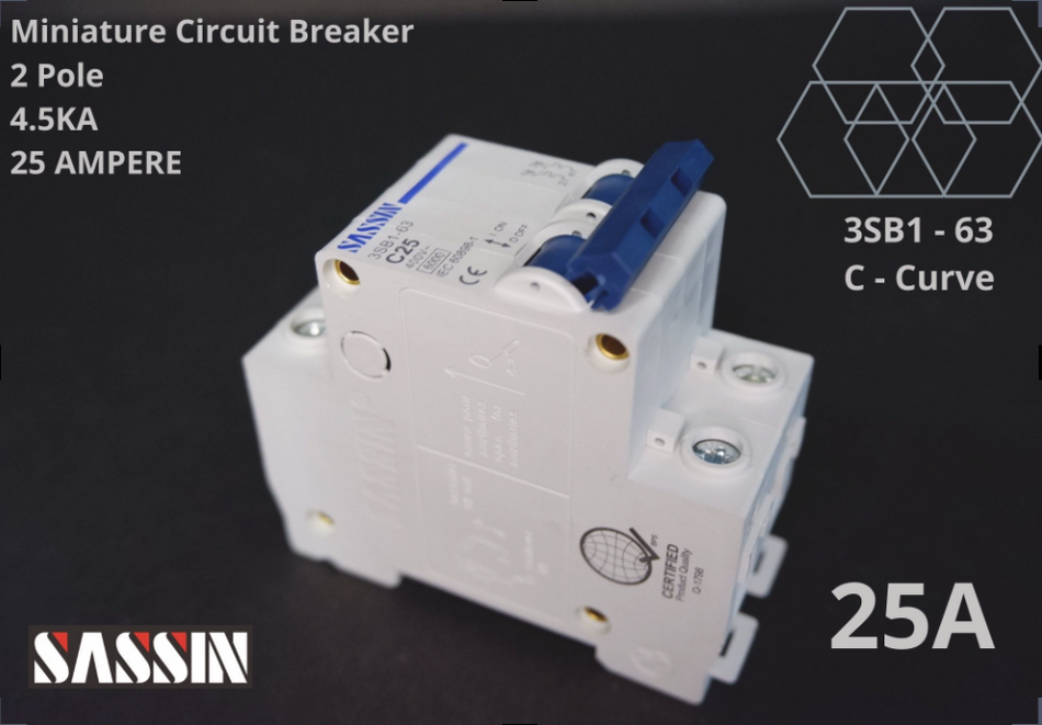 SASSIN Miniature Circuit Breaker 25A x 2P