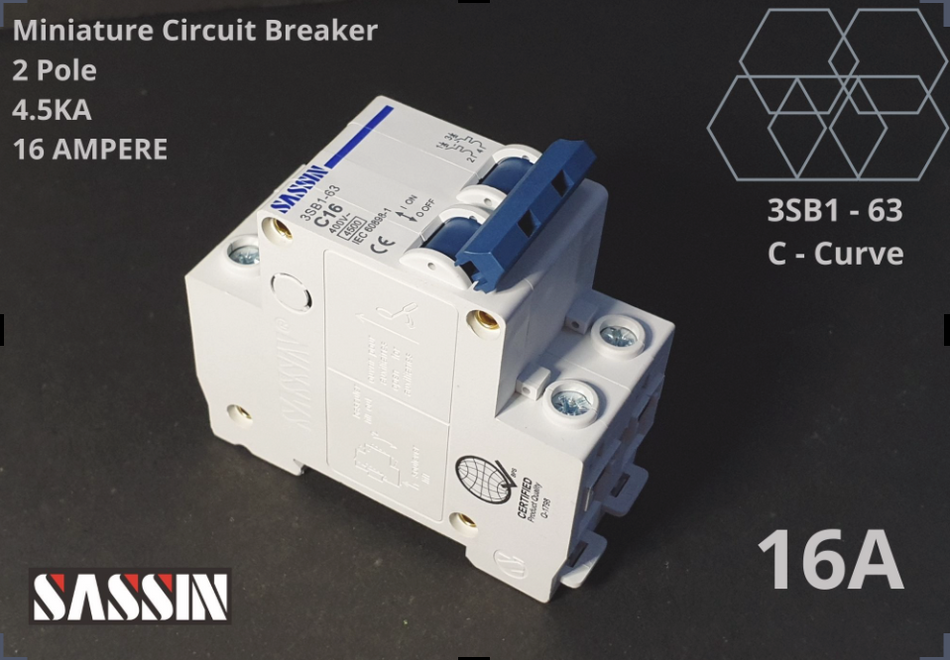 SASSIN Miniature Circuit Breaker 16A x 2P