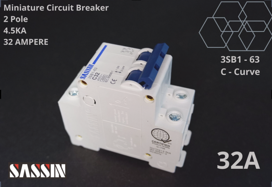 SASSIN Miniature Circuit Breaker 32A x 2P