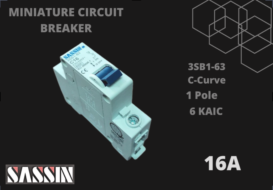 SASSIN Miniature Circuit Breaker 16A x 1P