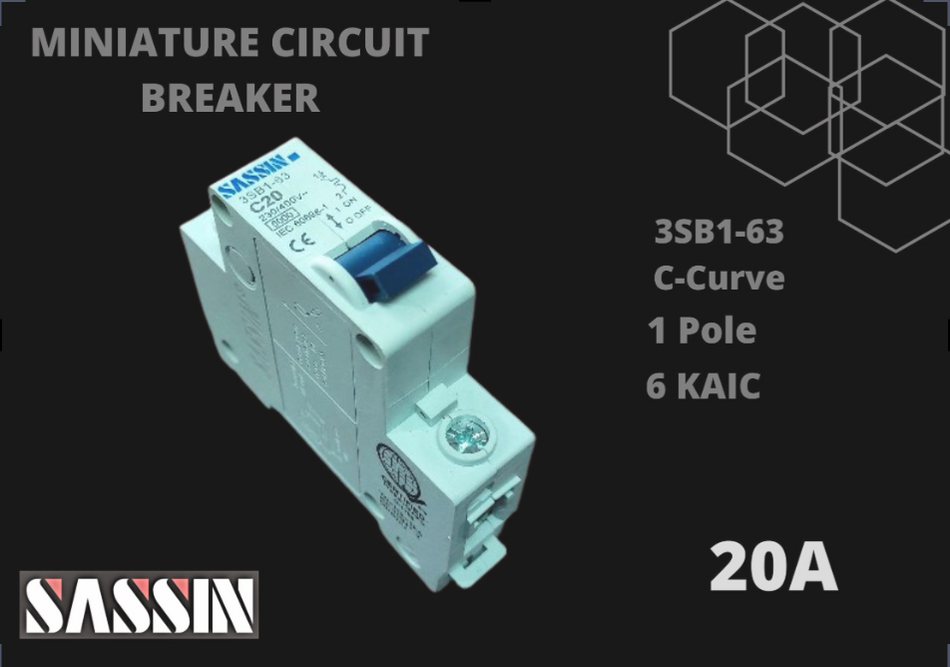 SASSIN Miniature Circuit Breaker 20A x 1P