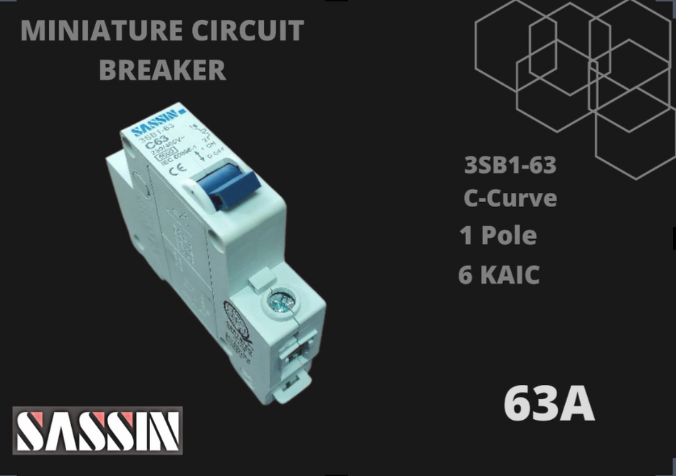 SASSIN Miniature Circuit Breaker 63A x 1P