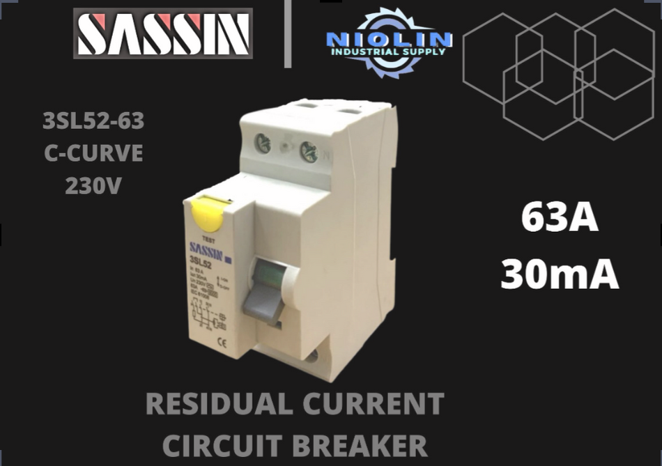 SASSIN Residual Current Circuit Breaker ( RCCB ) 63A  30mA
