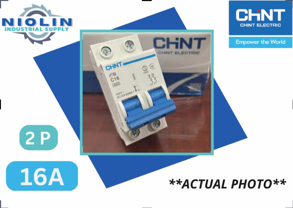 Original CHINT Miniature Circuit Breaker (2P x 16A)