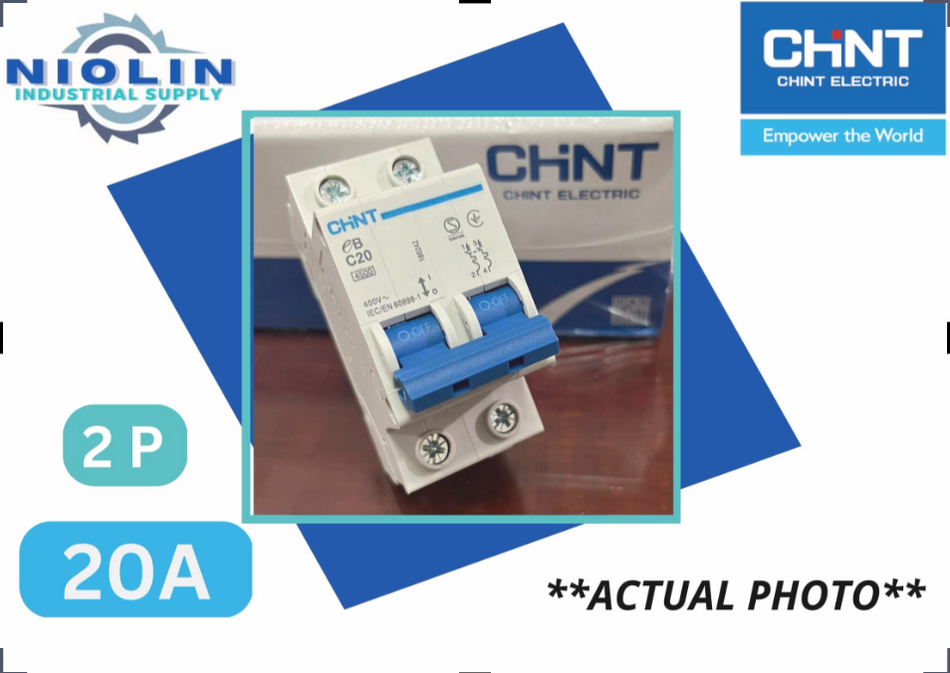 Original CHINT Miniature Circuit Breaker (2P x 20A)