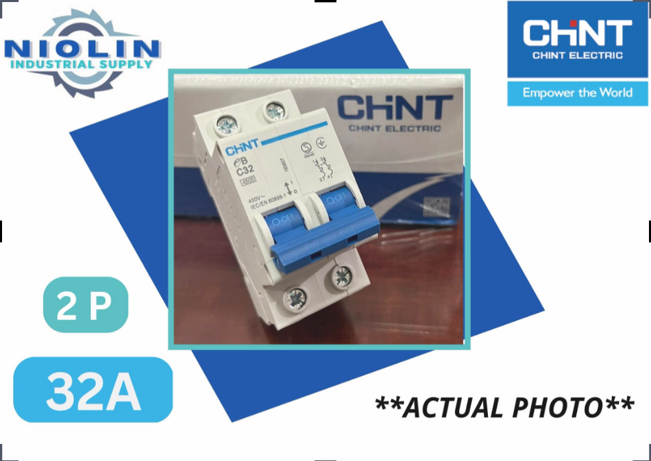 Original CHINT Miniature Circuit Breaker (2P x 32A)