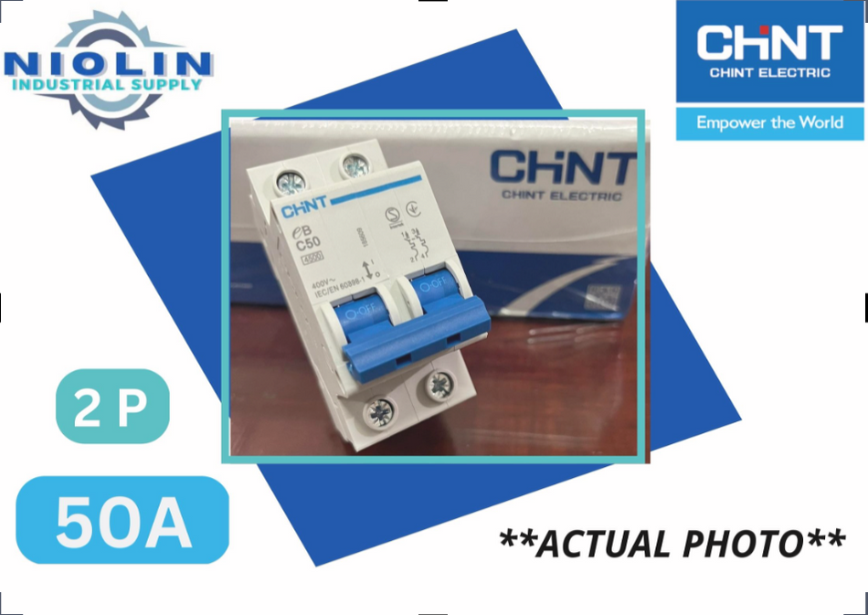 Original CHINT Miniature Circuit Breaker ( 2P x 50A)