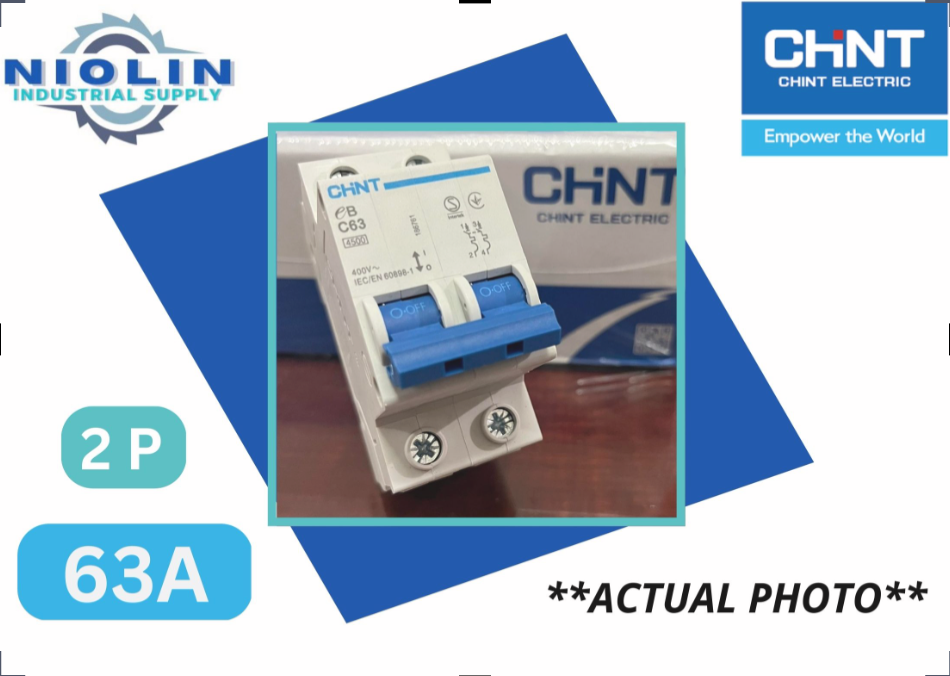 Original CHINT Miniature Circuit Breaker (2P x 63A)