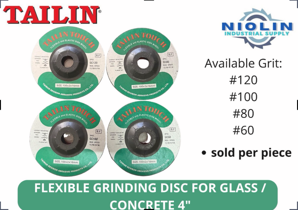 TAILIN Flexible Grinding Disc for Glass / Concrete 4"