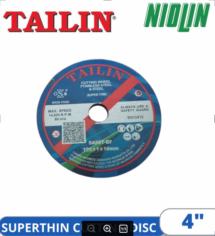 TAILIN Super Thin Cutting Disc for Stainless Steel / Steel 4"