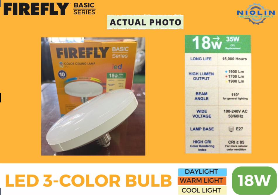 FIREFLY Tri - Color UFO LED Bulb (18W) – Niolin Industrial Supply