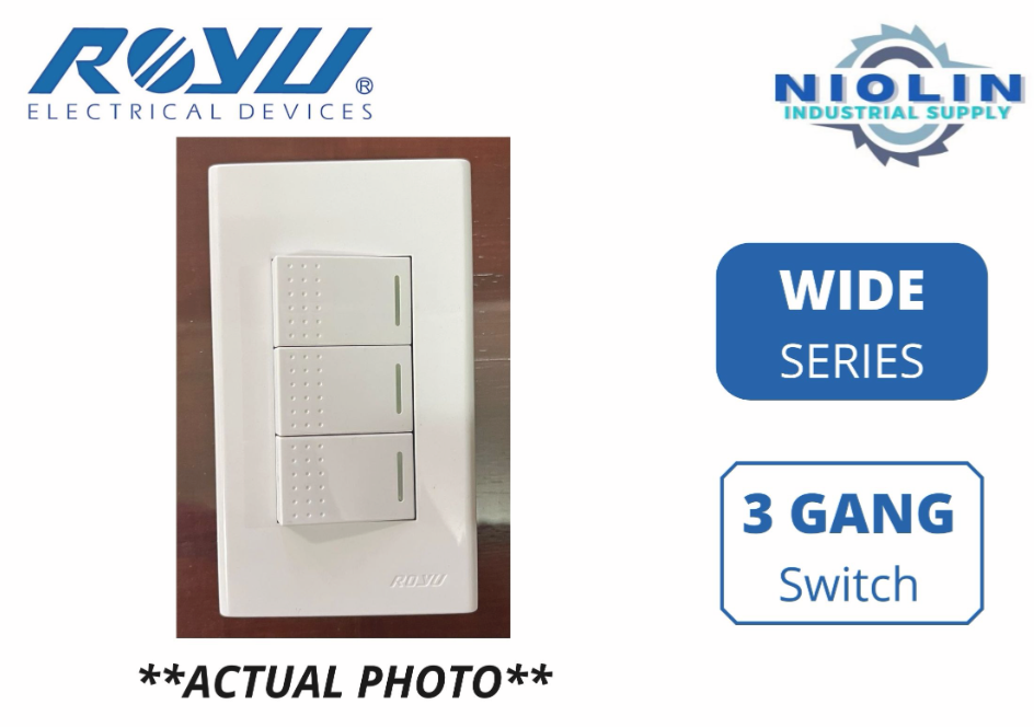 ROYU Wide Series - 3 Gang Switch