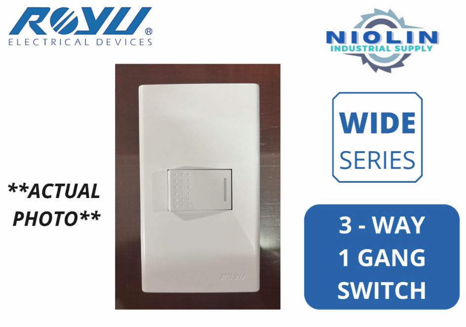 ROYU Wide Series Plate - 3 Way 1 gang