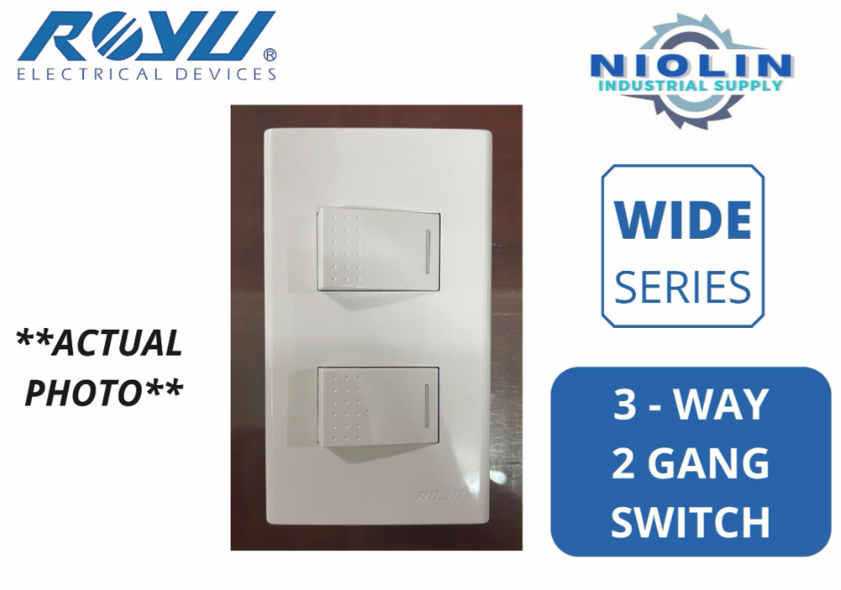 ROYU Wide Series Plate - 3 Way 2 gang