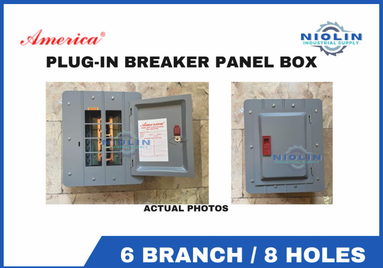 AMERICA Plug IN Panel BOX - 6 BRANCH / 8 HOLES – Niolin Industrial Supply