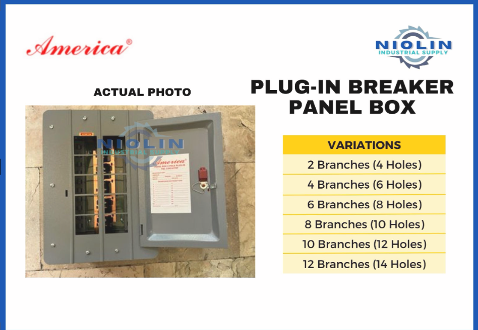AMERICA Plug IN Panel BOX - 4 BRANCH / 6 HOLES – Niolin Industrial Supply