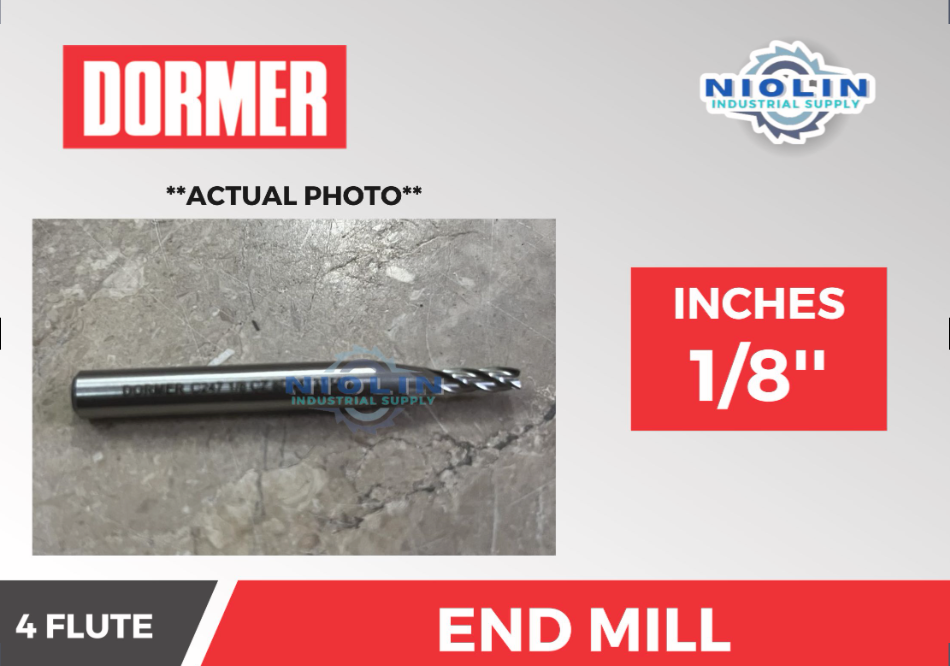 DORMER END MILL 4 FLUTE - 1/8