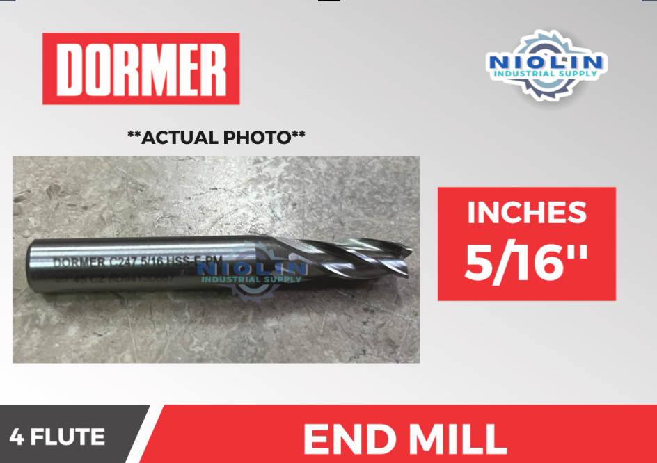 DORMER END MILL 4 FLUTE - 5/16