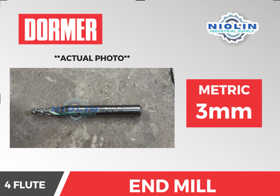 DORMER END MILL 4 FLUTE - 3mm