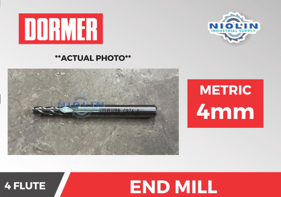 DORMER END MILL 4 FLUTE - 4mm