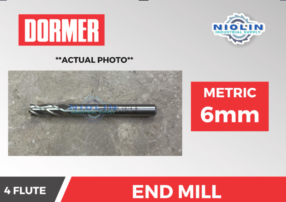 DORMER END MILL 4 FLUTE - 6mm