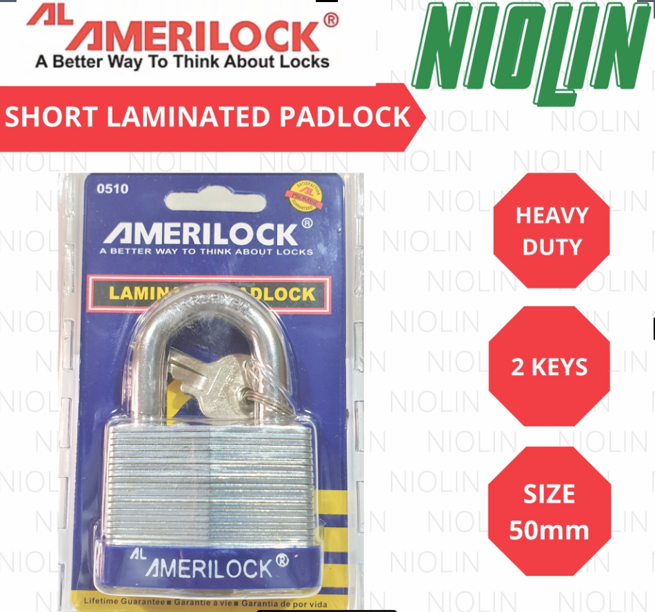 Amerilock Laminated Padlock Short Shackle 50mm