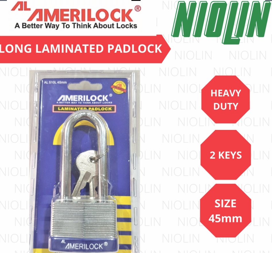 Amerilock Laminated Padlock Long Shackle 45mm