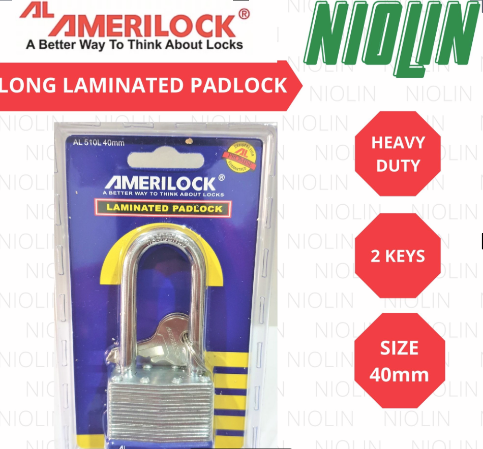 Amerilock Laminated Padlock Long Shackle 40mm
