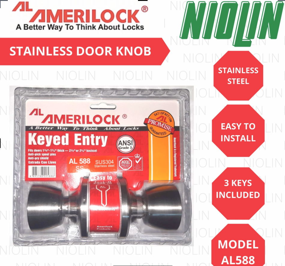 Amerilock Stainless Keyed Entry Door Knob
