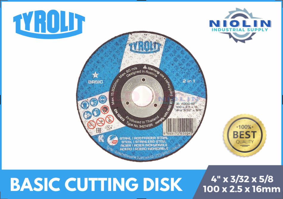 Original TYROLIT Basic Cutting Disc 4"