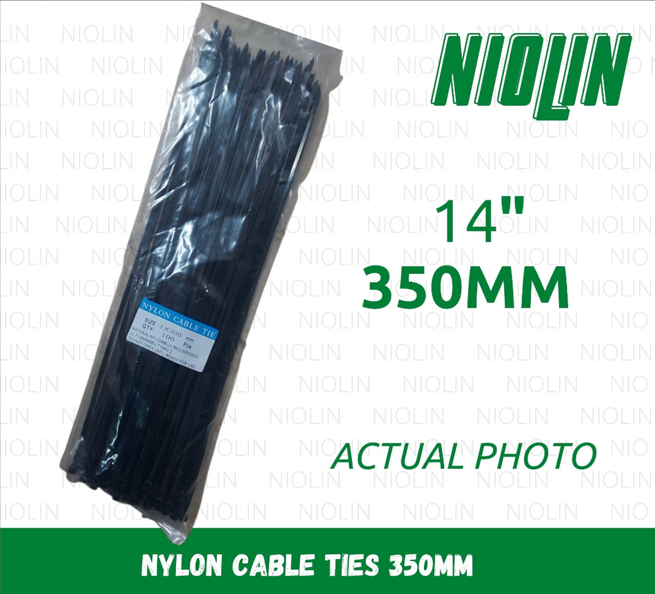 BLACK Nylon Cable Ties (100pcs/pack) - 14 inches