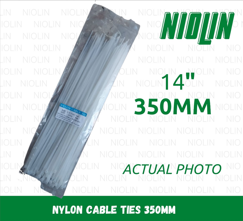 WHITE Nylon Cable Ties (100pcs/pack) - 14 inches
