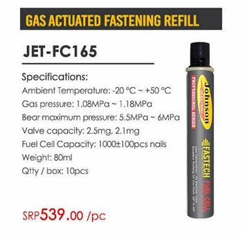 JOHNSON ELEKTRIK GAS ACTUATED FASTENING REFILL FC165