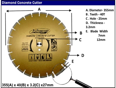JOHNSON ELETRIK DIAMOND CONCRETE CUTTER