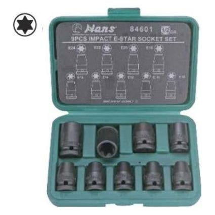 HANS 84601 1/2" Dr. 9pcs Impact E-Star Socket Wrench Set