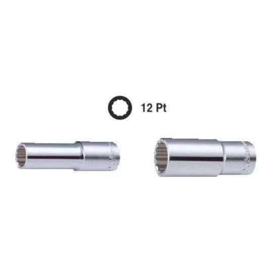 HANS 2302A 1/4" Drive Deep Socket Wrench 12pts (Inch) [Loose]