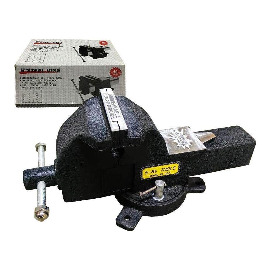 S-Ks Tools USA (ALL STEEL) Swivel Bench Vise with Anvil [CT-102-SV]