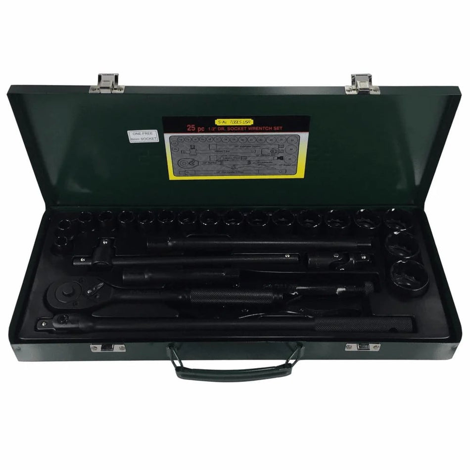 S-Ks B-25 1/2" Drive Impact Socket Wrench Set 10-32mm 12pts