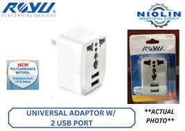Royu Universal Adapter with 2 USB Ports