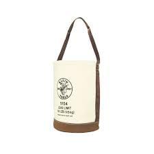 KLEIN CANVAS BUCKET LEATHER BOTTOM , SWIVEL SNAP 12" (5104S)