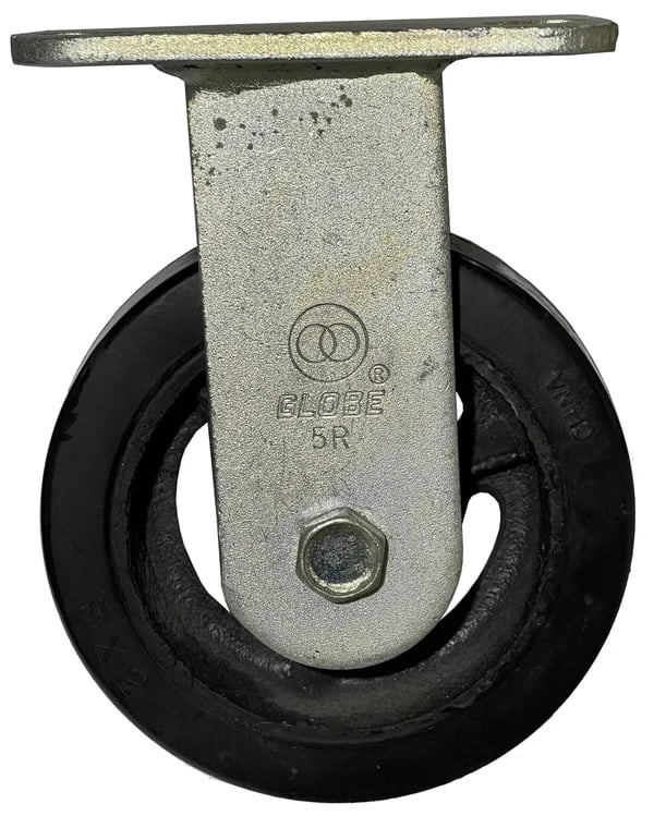 GLOBE Rubber + Cast Iron Caster FIXED
