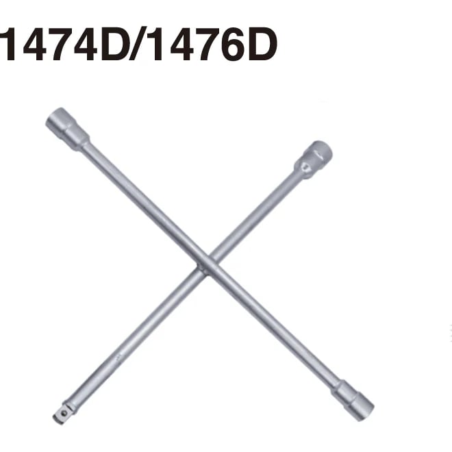 HANS 1474D 4-Way Lug Cross Wrench 16" (17-19-21mm x1/2"Drive)