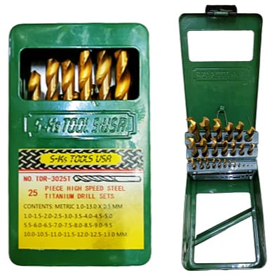 S-Ks HSS Titanium Metal Drill Bit Set