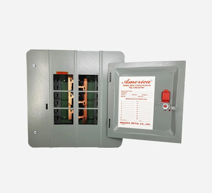 AMERICA PANEL BOX 2POLE - PLUG IN (COPPER)